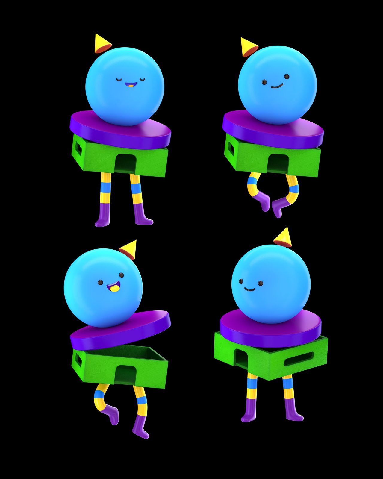 Sphere character poses
