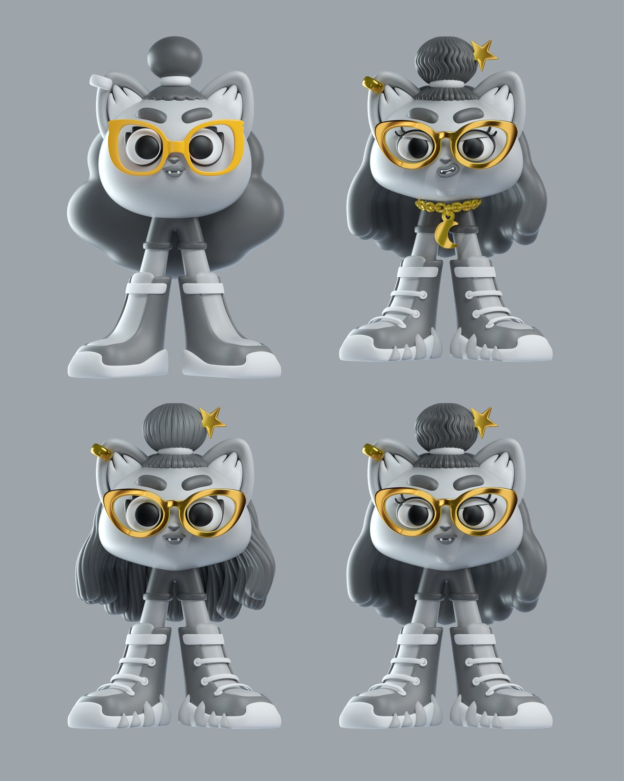 Cat glasses poses