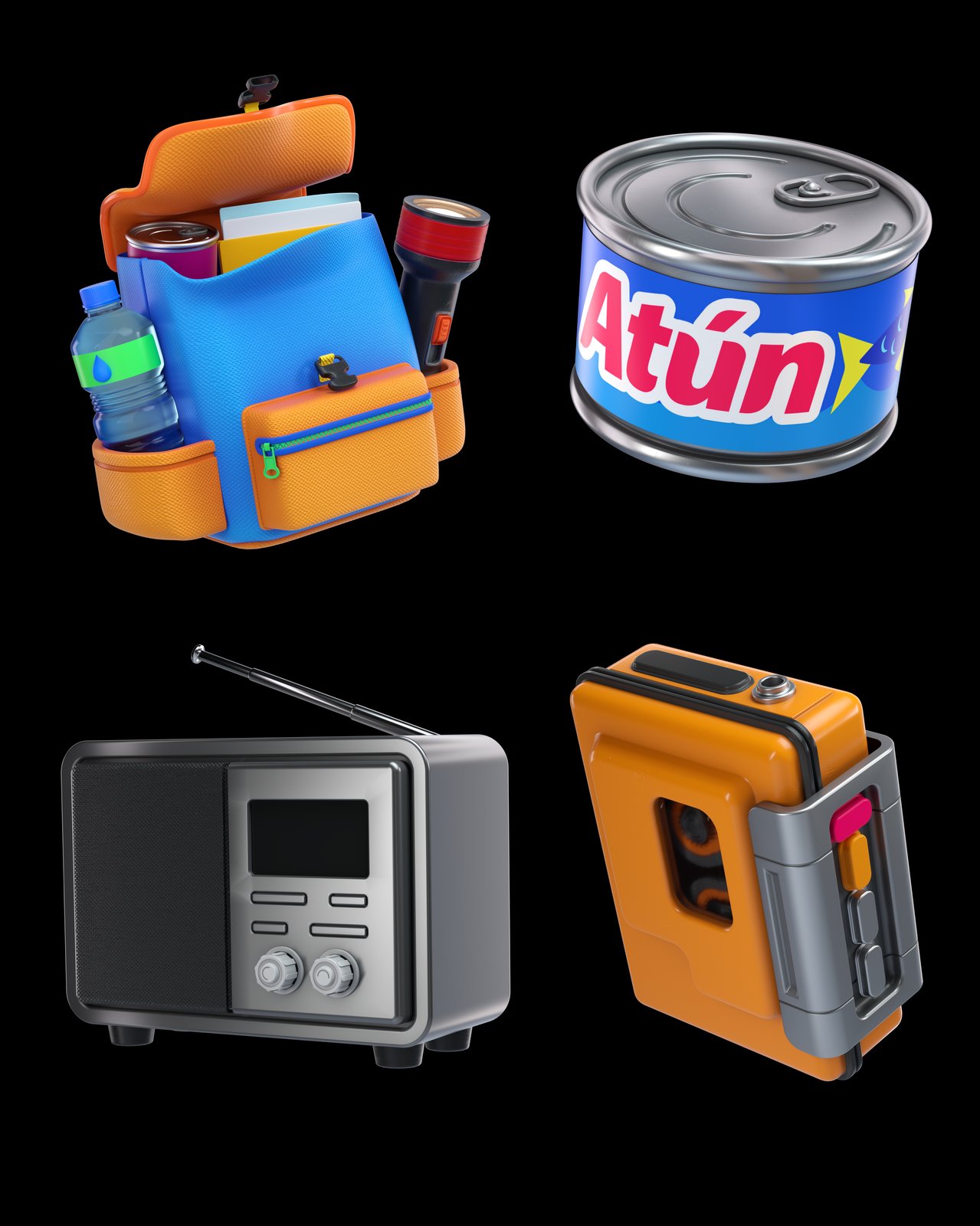 Backpack atún radio walkman