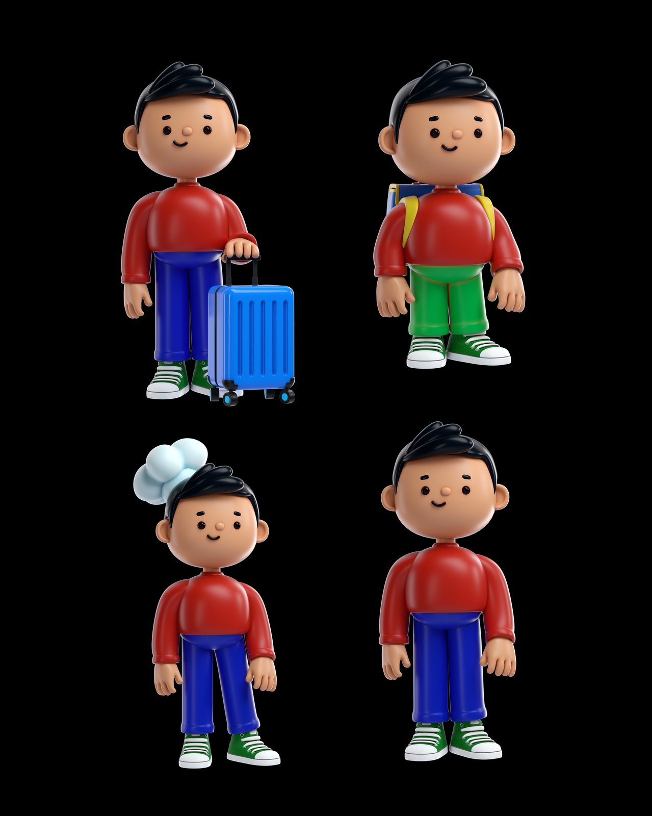 Boy character poses