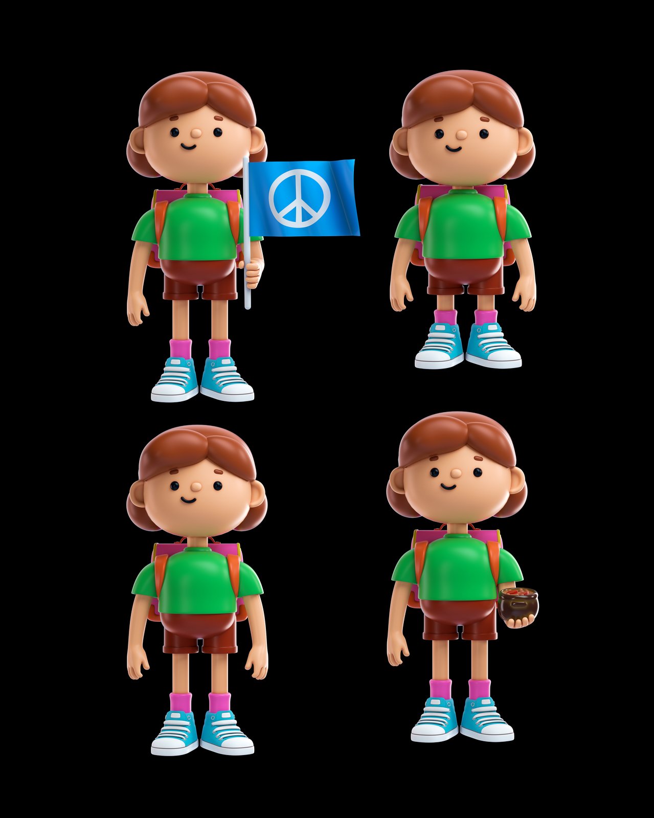 Girl character poses